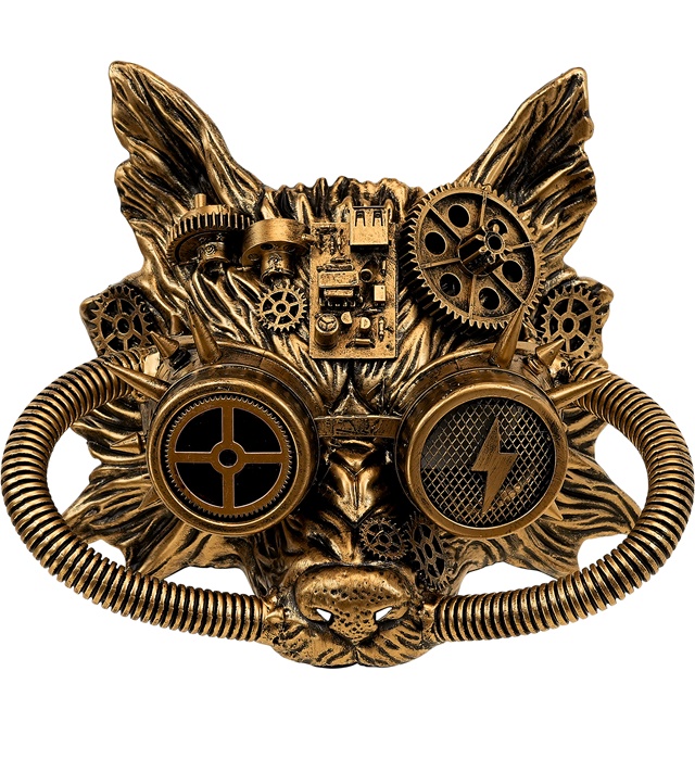 [03215] "MASQUE STEAMPUNK LOUP OR"