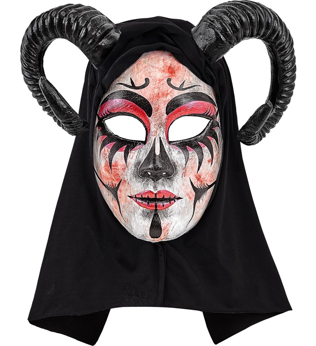 [03224] "MASQUE À CAPUCHE DÉMON FEMME
