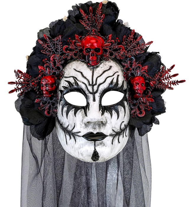 [03228] "MASQUE AUX ROSES NOIRES ET VOILE REINE DE LA MORT"