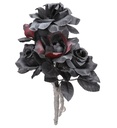 "BOUQUET DE MARIEE HALLOWEEN AVEC ROSES NOIRES ET ROUGES"