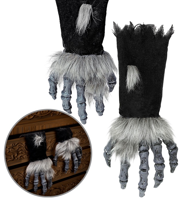 "MAINS DE MONSTRE AVEC FOURRURE ET MANCHES NOIRES"