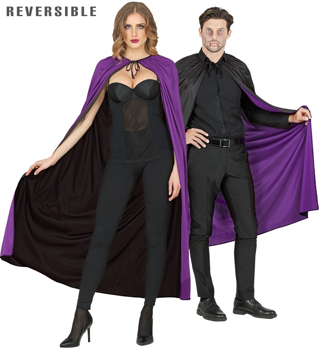 [03247] "MANTEAU REVERSIBLE NOIR/VIOLET" 130 cm