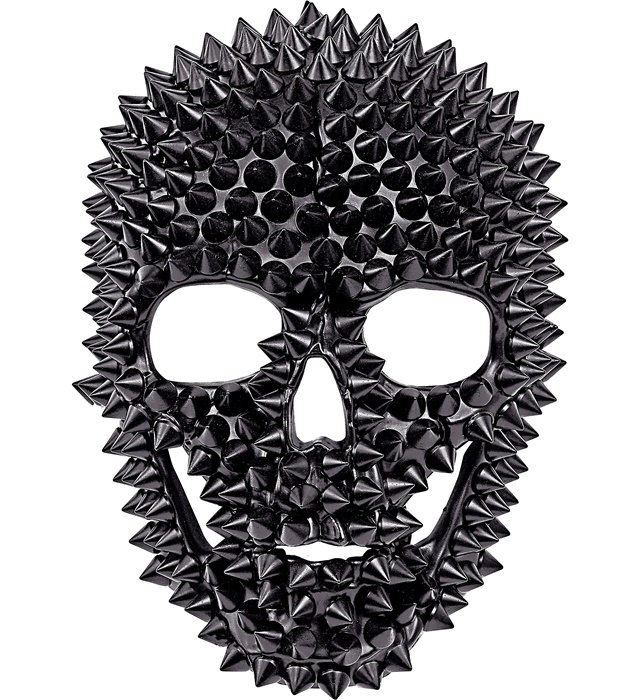 [03256] "MASQUE CRÂNE À POINTES NOIRES"