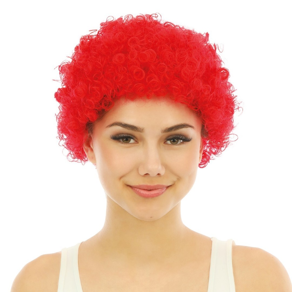 Perruque courte frisée - rouge