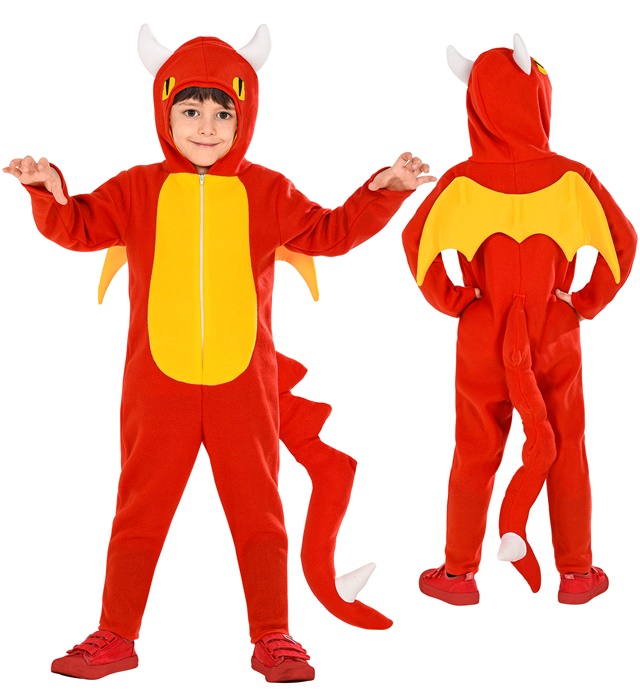 [03289] "DRAGON" (costume avec capuche, ailes, queue) (104 cm / 2-3 Years)