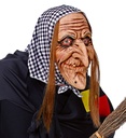 "MASQUE DE SORCIÈRE TÊTE ENTIÈRE AVEC CHEVEUX ET FOULARD"