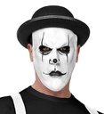 "MASQUE DEMI-TÊTE ARLEQUIN AVEC CHAPEAU MELON"