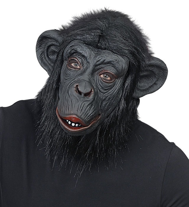 "MASQUE DE CHIMPANZÉ AVEC FOURRURE EN PELUCHE"