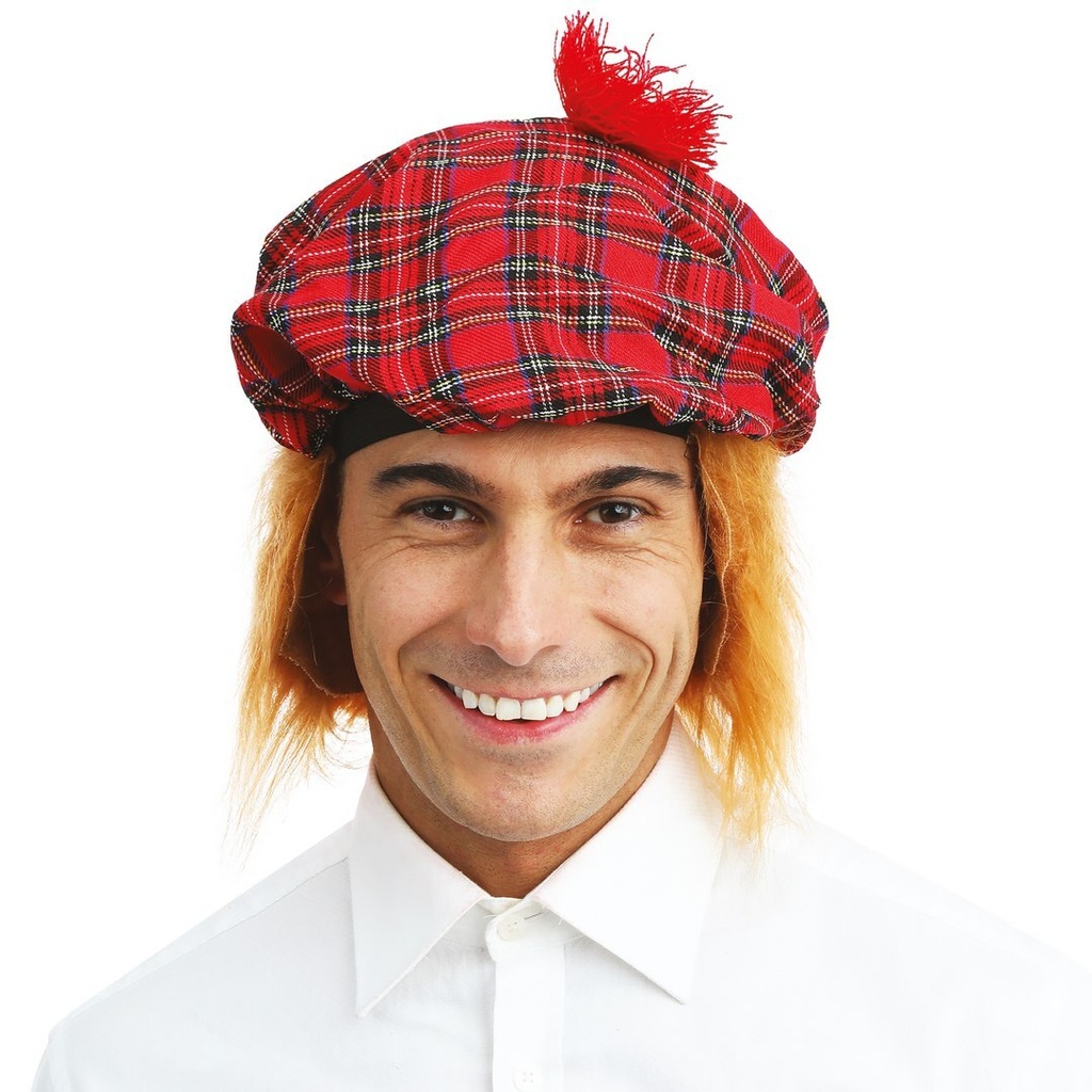 [PTC-77310] Béret écossais avec cheveux - adulte