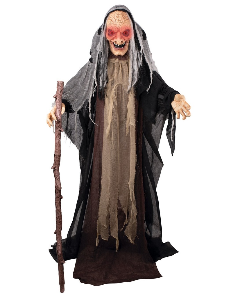[PTC-80032] Sorcière sur pied - animé, sonore, lumineux - 153cm