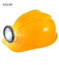 "CASQUE DE CHANTIER AVEC LAMPE FRONTALE" en plastique dur