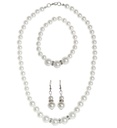 "COLLIER, BOUCLES D'OREILLE ET COLLIER PERLE STRASS"