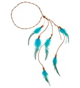"BANDEAU AVEC PLUME INDIEN TURQUOISE"