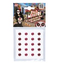 Set de "40 GEMMES ADHESIFS POUR DECORER LES YEUX - ROUGE/ROSE"