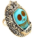"BAGUE DORéE AVEC CRANE TURQUOISE ET STRASS"