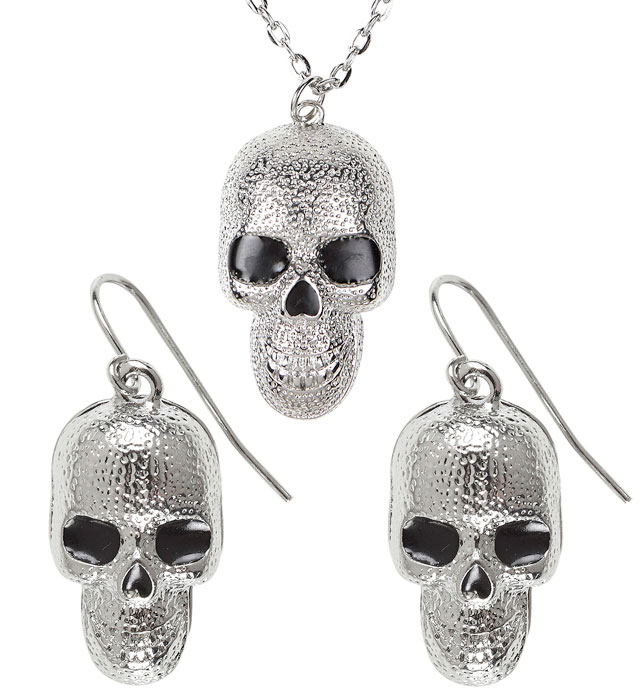 [03512] "COLLIER CRANE DORé ET BOUCLES D'OREILLES"