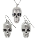 "COLLIER CRANE DORé ET BOUCLES D'OREILLES"