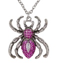 "COLLIER ARAIGNEE ARGENTé AVEC STRASS VIOLET"