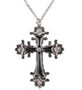 "COLLIER CROIX NOIRE AVEC STRASS"