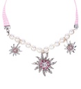 "COLLIER PERLES EDELWEISS AVEC STRASS VIOLET CLAIR"