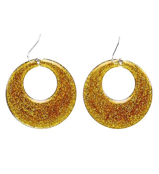 [03523] Paire de "BOUCLES D'OREILLES PAILLETTES DORé"