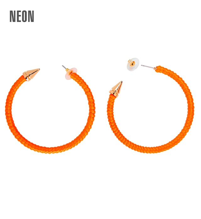 [03531] Paire de " BOUCLES D'OREILLES ORANGE NEON"
