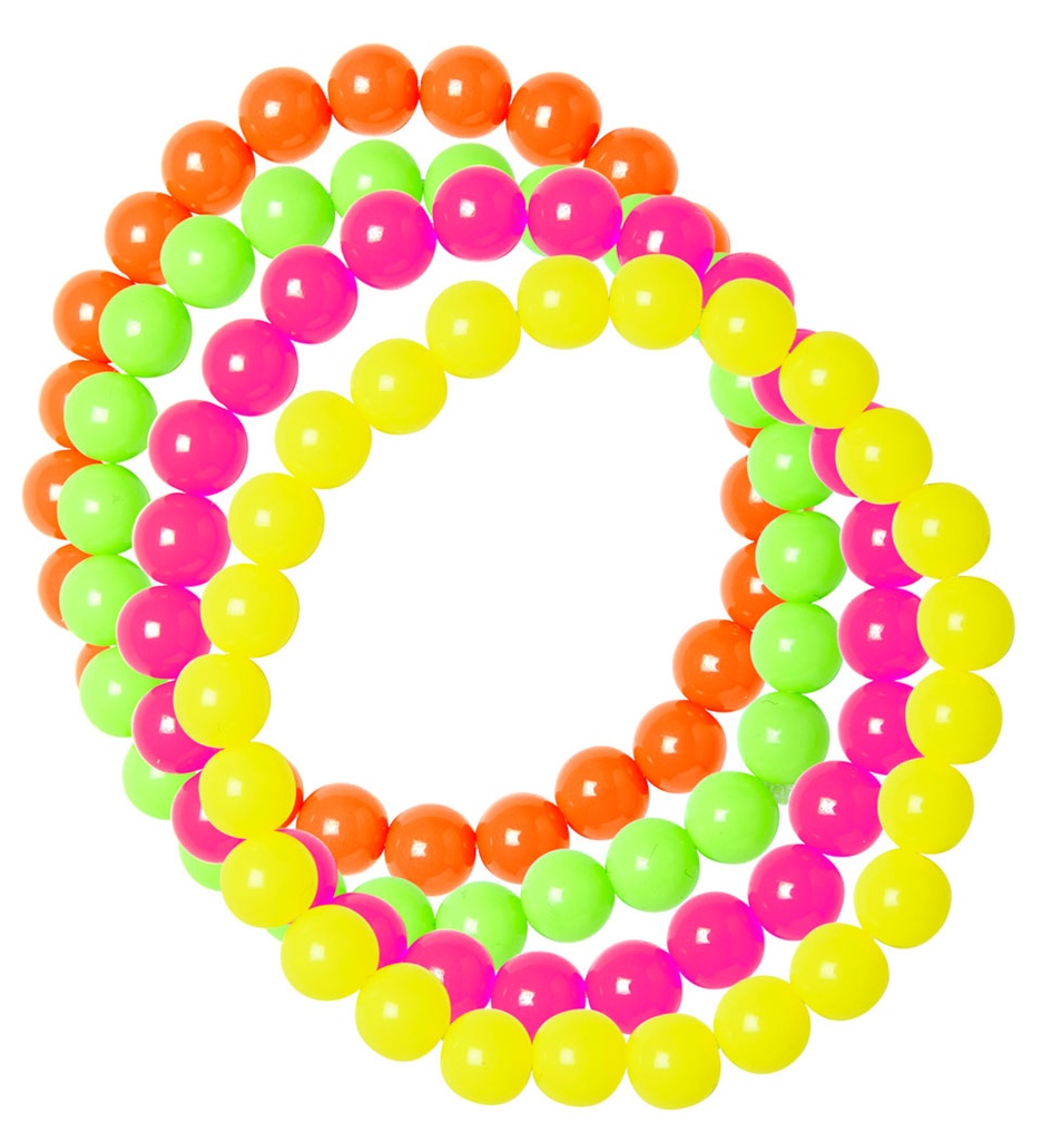 [03537] Set de "4 BRACELETS EN PERLES MULTICOLORES"
