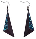 Paire de "BOUCLES D'OREILLES NOIR ET STRASS SAPHIR"