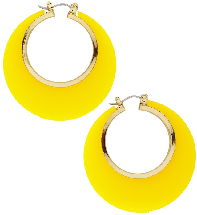 [03552] Paire de "BOUCLES D'OREILLES DISCOJAUNES ET DORéES"