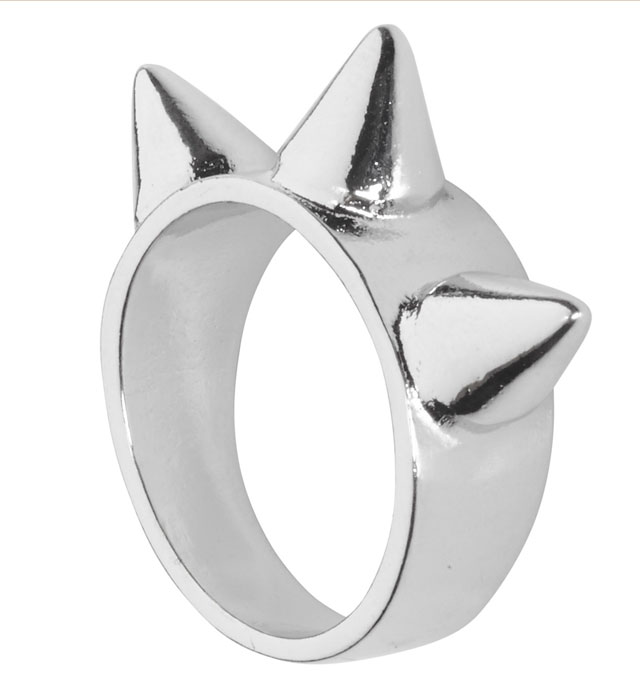[03559] "BAGUE ARGENTéE AVEC 3 POINTES"