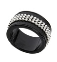 "BAGUE NOIRE INCRUSTEE"
