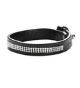 "BRACELET INCRUSTé EN FAUX CUIR NOIR"