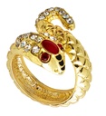 "BAGUE SERPENT DORé AVEC STRASS ETYEUX PIERRESS ROUGES"