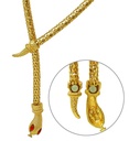 "COLLIER SERPENT DORé AVEC YEUX PIERRES ROUGES"