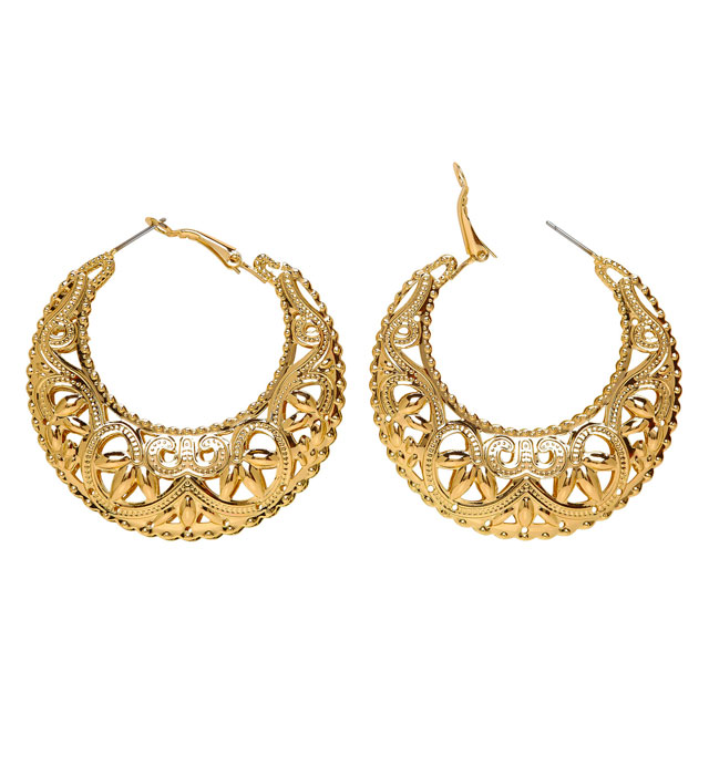 Paire de "BOUCLES D'OREILLES DORéES GIPSY/ ROMAINE