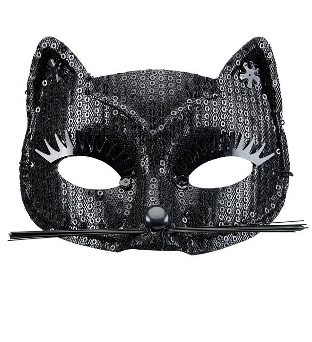"LOUP CHAT AVEC PAILLETTES NOIR"