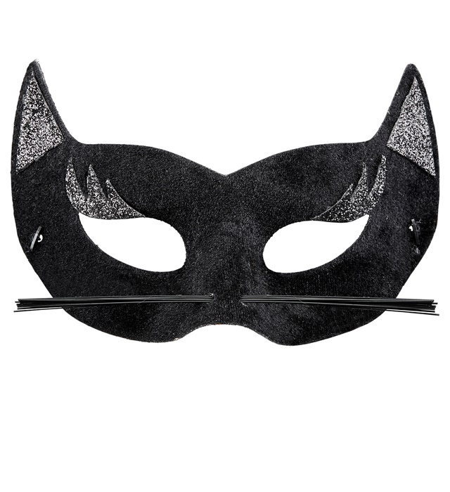 "LOUP PANTHERE NOIRE VELOURS AVEC EFFETS DORES"