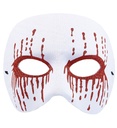 "MASQUE UNISEXE BLANC PSYCHO AVEC YEUX SANGLANTS"
