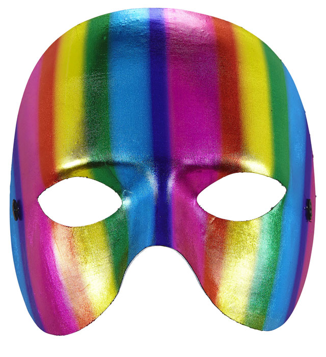 "MASQUE UNISEXE METAL ARC EN CIEL SANS MENTON"