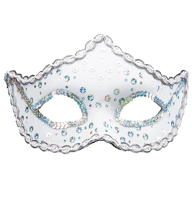 [03652] "LOUP BLANC RIALTO AVEC PAILLETTES HOLOGRAPHIQUES"