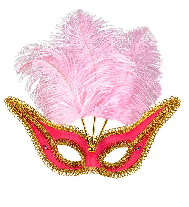[03658] "LOUP ROSE AVEC BORDURE OR ET PLUMES"