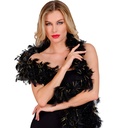 "BOA A PLUMES NOIR AVEC GUIRLANDES OR" - 1,80 m - 50 g