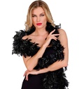 "BOA A PLUMES NOIR AVEC GUIRLANDES ARGENT" - 1,80 m - 50 g