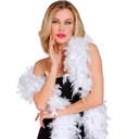 "BOA A PLUMES BLANC AVEC GUIRLANDES ARGENT" - 1,80 m - 50 g