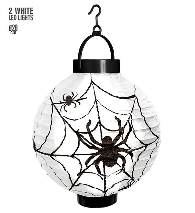 "LANTERNE TOILE D'ARAIGNEE AVEC LUMIERE LED" - 20cm