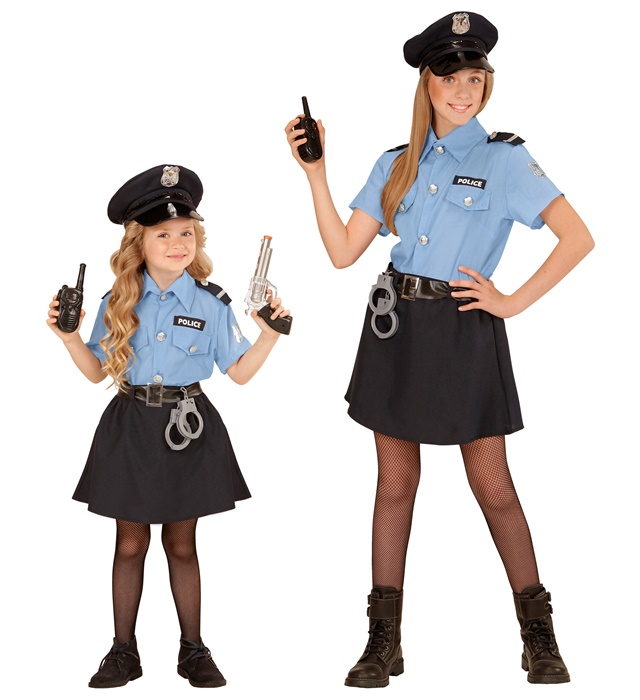 "POLICIÈRE" (chemise, jupe, ceinture, casquette)