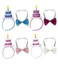 Serre-tête et noeud papillon gâteau d'annivernsaire, 4 couleurs assorties