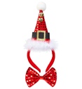 "MINI CHAPEAU PAILLETTES  PÈRE NOEL AVEC 2 CLOCHES ET NOEUD PAPILLON"