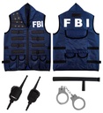 "GILET TACTIQUE FBI AVEC MENOTTES, MATRAQUE ET RADIO taille enfant"