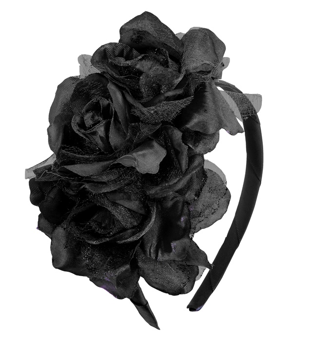 [04173] "BANDEAU 3 ROSES NOIRES "